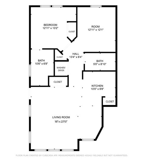 Floor plan for 2 beds, 2 baths